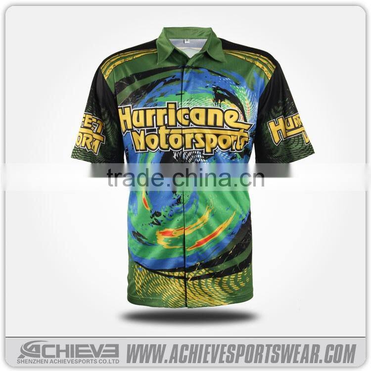 Promotional raglan long sleeve custom 100% polyester sublimated motorcycle jersey