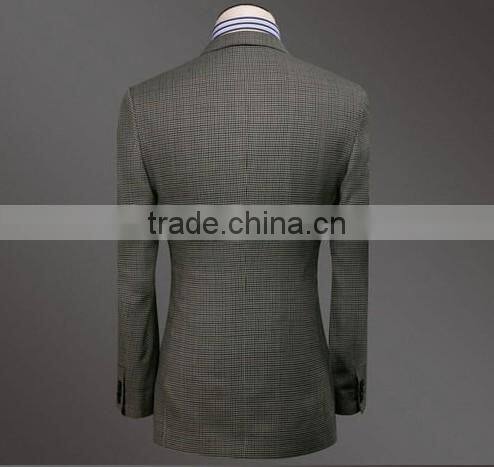 High quality houndstooth business suits/ italy style suits for men/ functional buttons on sleeve.