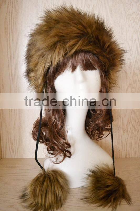 winter Imitation rabbit fur prevent the wind and snow flat-top cap Russia faux fur hat