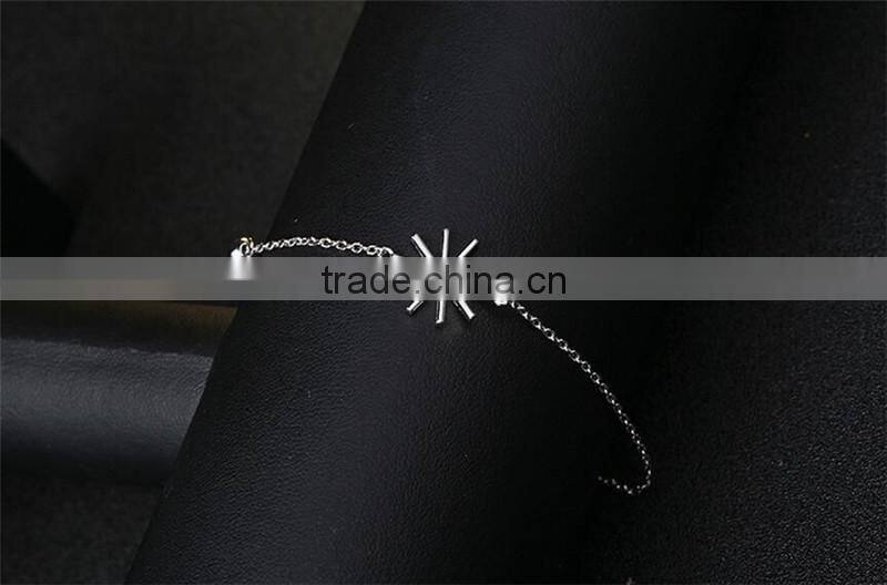 New design 925 Sterling Silver Sunflower Charms Bracelet for women