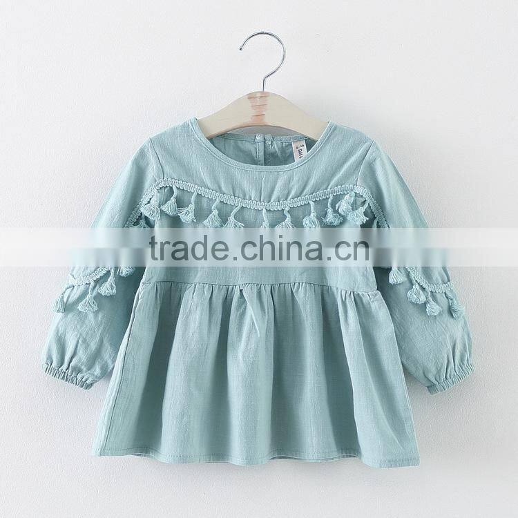 Baby Clothes wholesale Hot sale chiffon cheap 2017 clothing Children's Boutique long sleeve pink summer girl princess girl dress