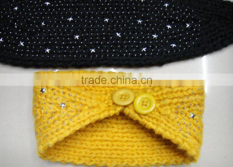 Fashion winter popular button knitted hot star headband
