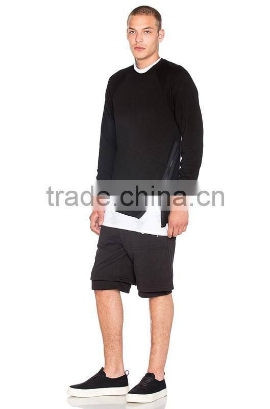 custom your own logo wholesale single side zipper crewneck sweatshirt for men