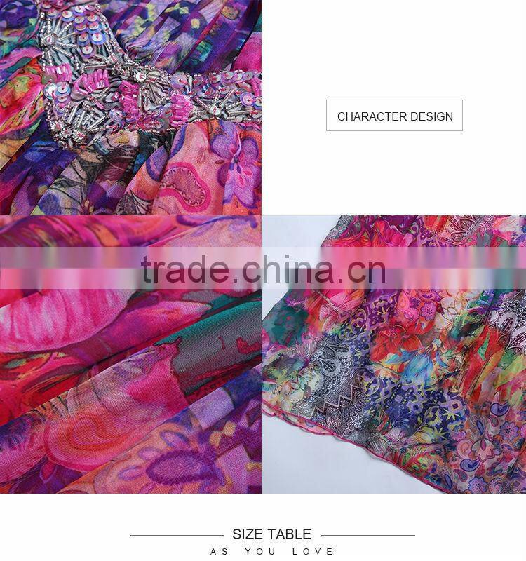 New products for 2015 middle aged women fashion long summer dress