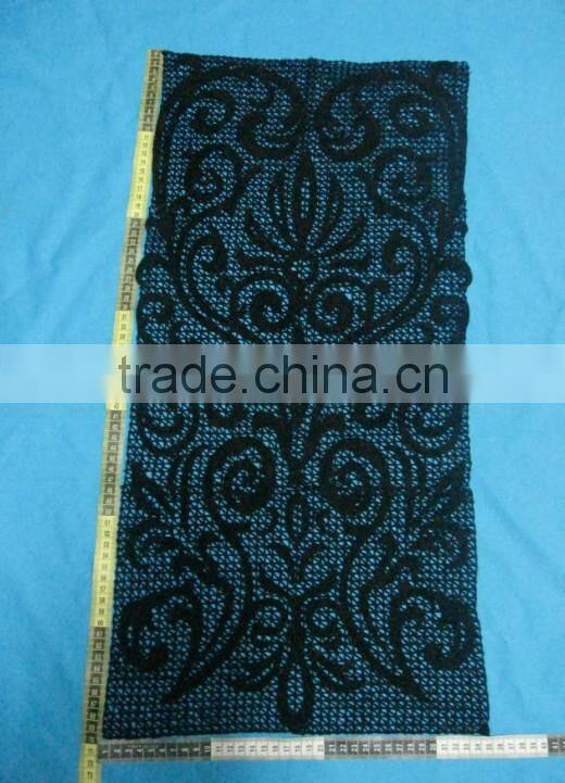 Black cotton crochet lace fabric for clothes pattern design