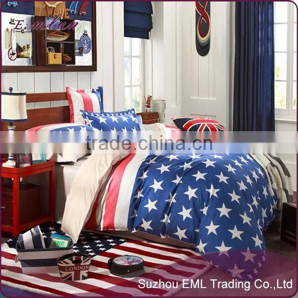 2016 new style design pure cotton bedclothes and half reactive printed twill cotton bedding four sets EML-12-W1003