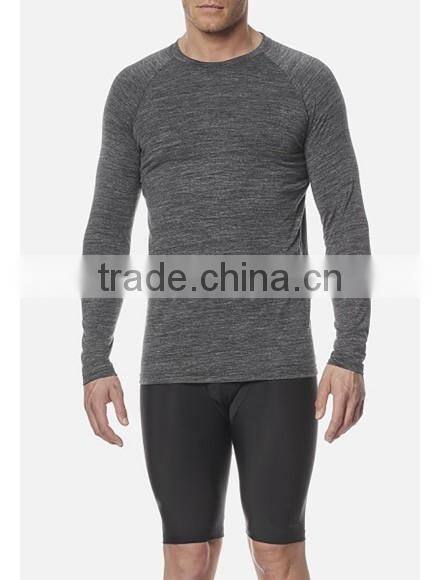 Mens Performance Long Sleeve Top Lightweight Cool Dri-Fit Raglan Sleeve T-Shirt Blank Heather Grey Sports T Shirt Wholesale