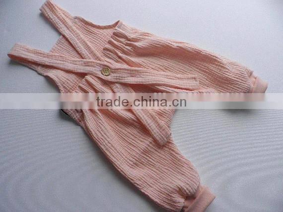 Hot Sale!! Muslin Newborn Baby Bodysuit Unisex Baby Jumpsuit Peach Adjustable Straps Rompers