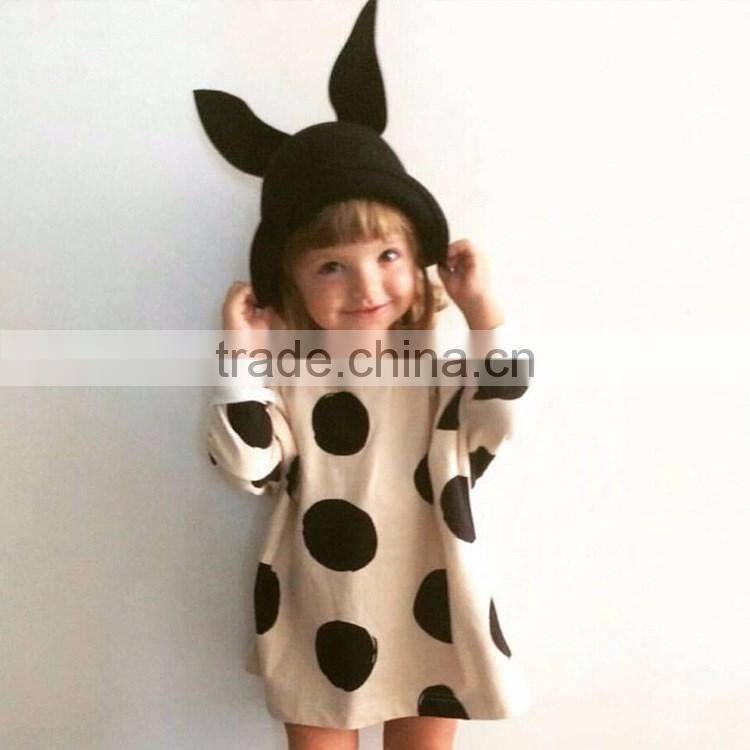Dot Printing One Piece Girls Party Latest Casual Dress Designs