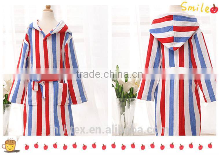 Kids and baby products cotton velour cloth stripe bathrobes wholesale