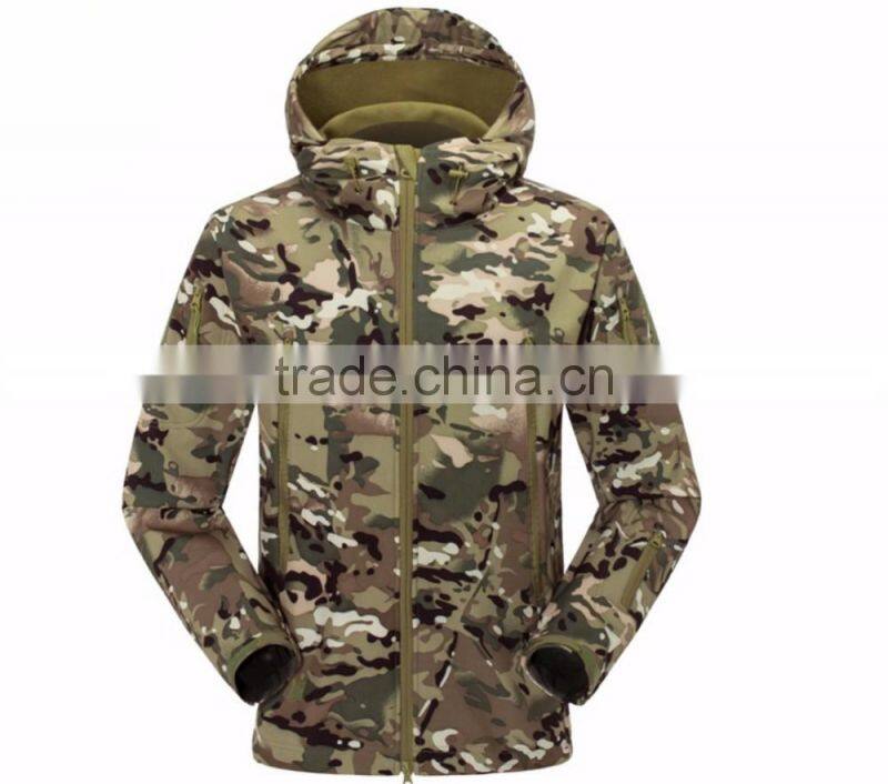 Instocked cargo/plainmillitary softshell jacket fleece jacket windproof waterproof customizable logo