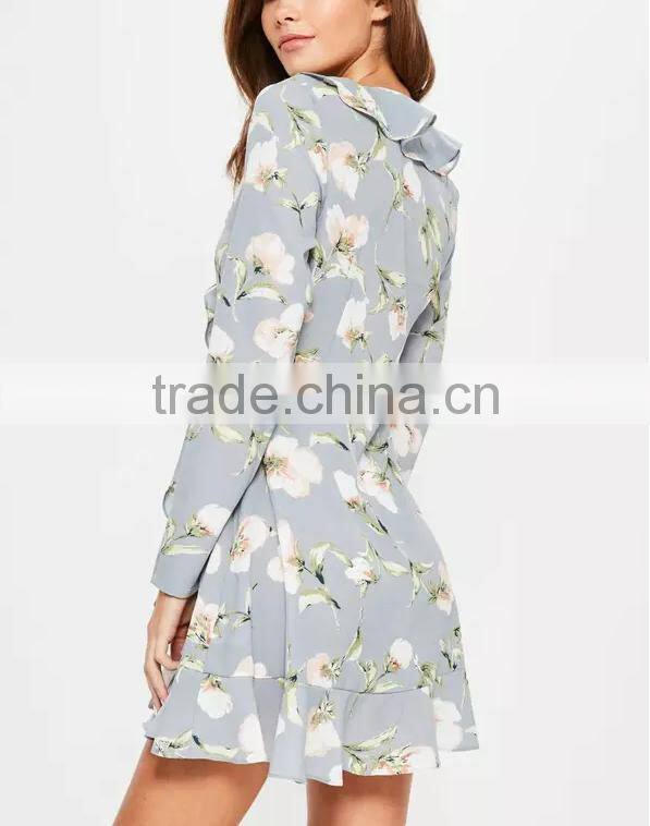 Latest Stylish Fiery Deep-V Sexy Floral Printed Backless Split Dress