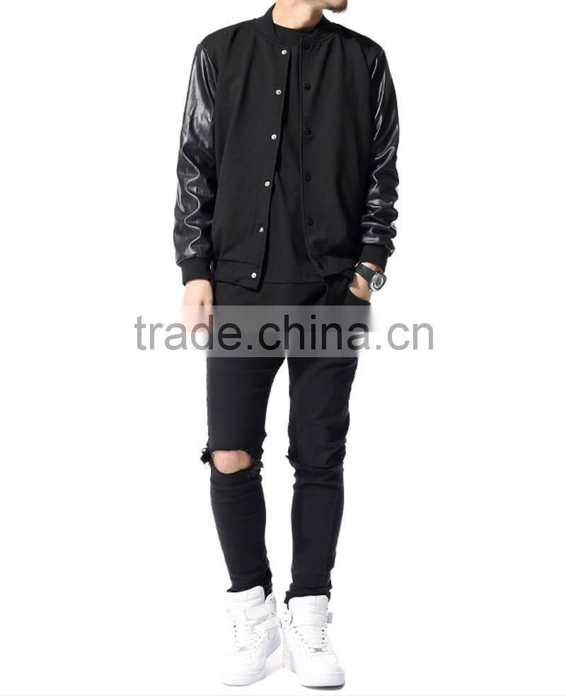 Customized Men's/Women's PU leather sleeves Jacket T13358
