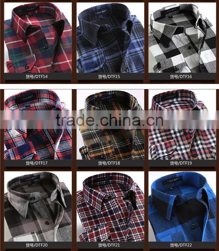 2016 new long sleeve shirt models european plaid man shirt