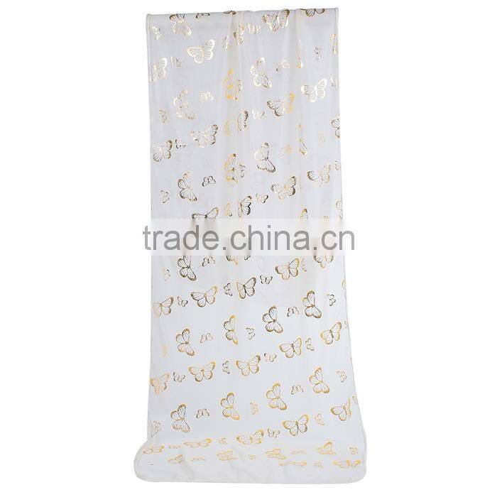 Imitation Silk Scarves & Wraps Rectangle Golden Beige Butterfly Yiwu Scarf