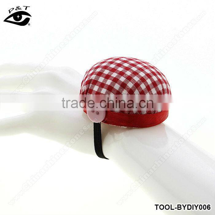 DIY tools sewing accessories red checker pin cushion