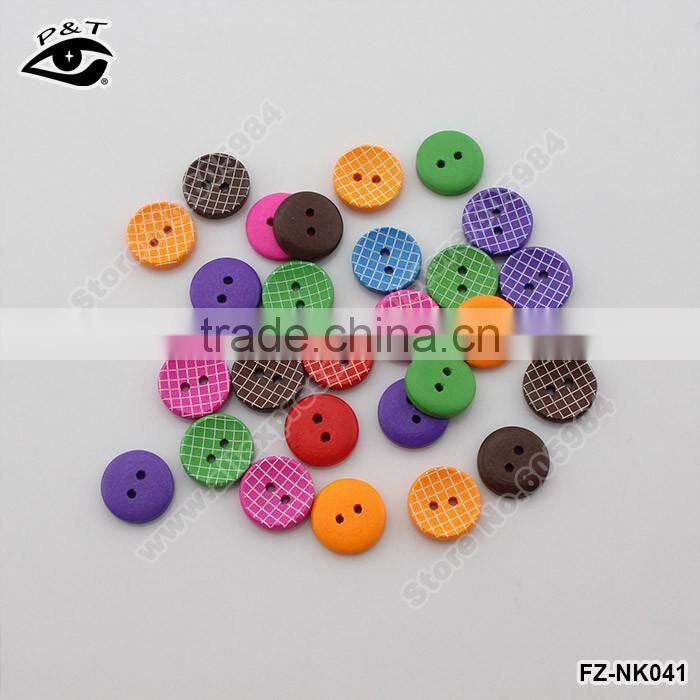 15MM Wood Buttons Sewing Accessories Colorful buttons round shaped for DIY