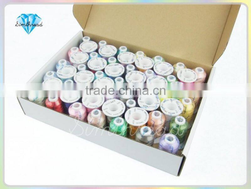 Simthread Brand-new rayon Embroidery machine Thread 58 assorted colors, 500m each suitable for any embroidery machine
