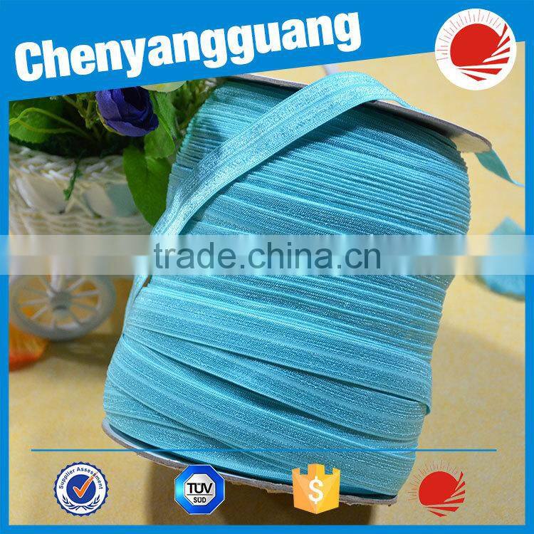 New Design Shining Fold Over Elastic Trim For Hair Ties