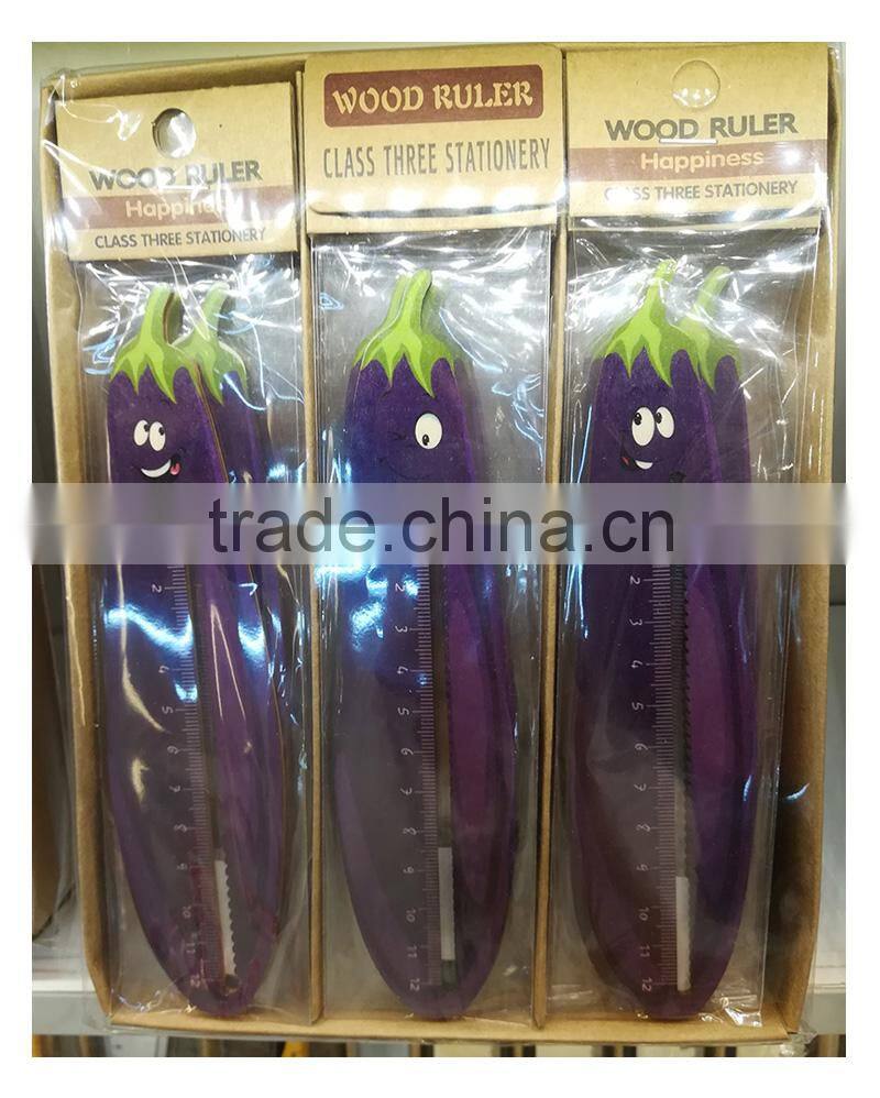 Novel promotional cute creative customs bear rabbit shape wooden ruler