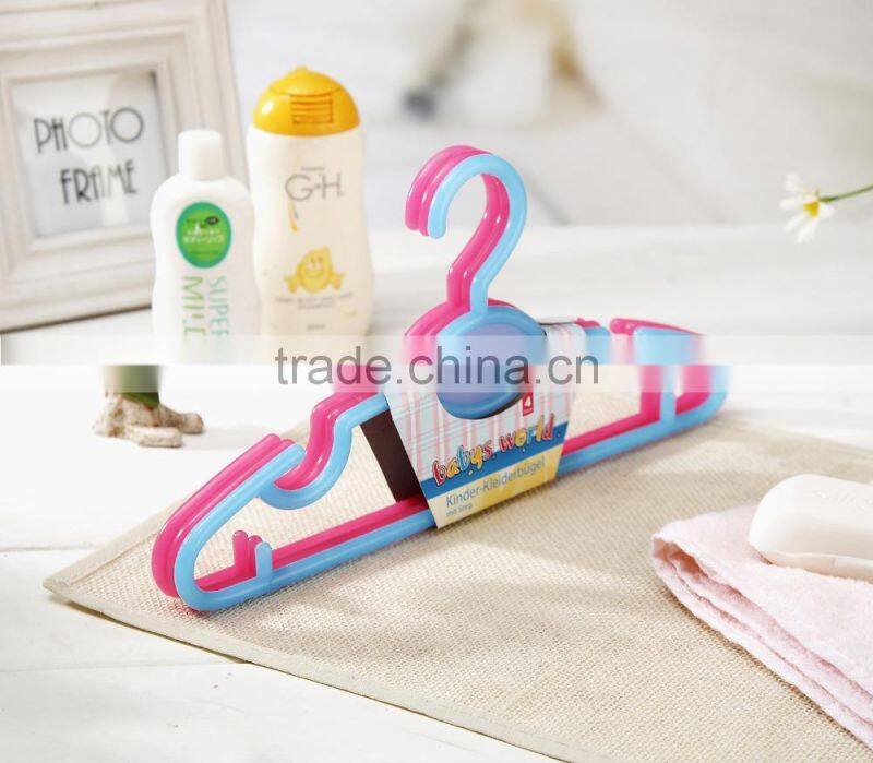 4 pcs mini size colorful plastic baby clothes hanger