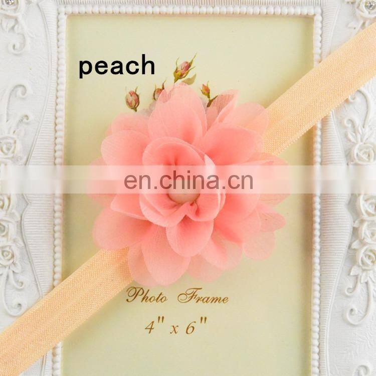 high quality children headdress draped Chiffon pearl hair band Girl headbands