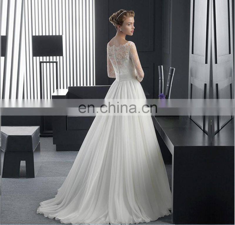 Custom Cheap Luxury Plus Size White Long Trail Weding Bride Evening Dress