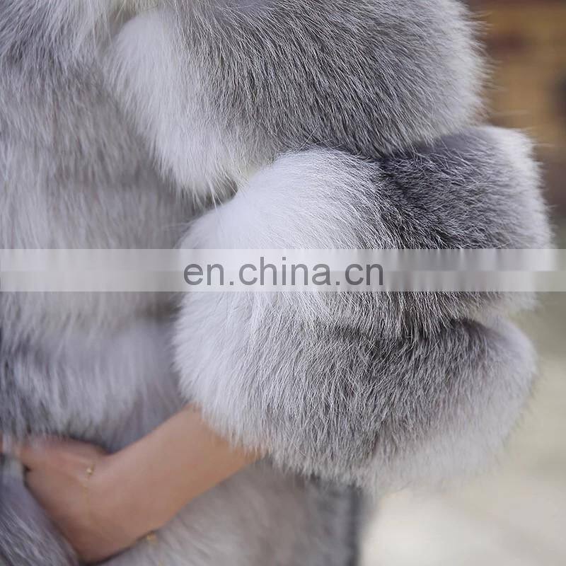 Real Fox Fur Jacket Fashionable Dyed Colour Real Fur Coat Wholesale