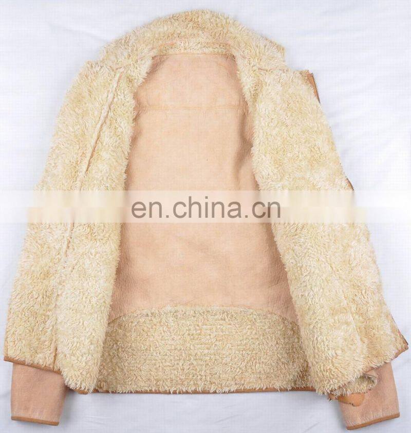 2017 fashion autumn&winter sherpa bonded pu jacket for men