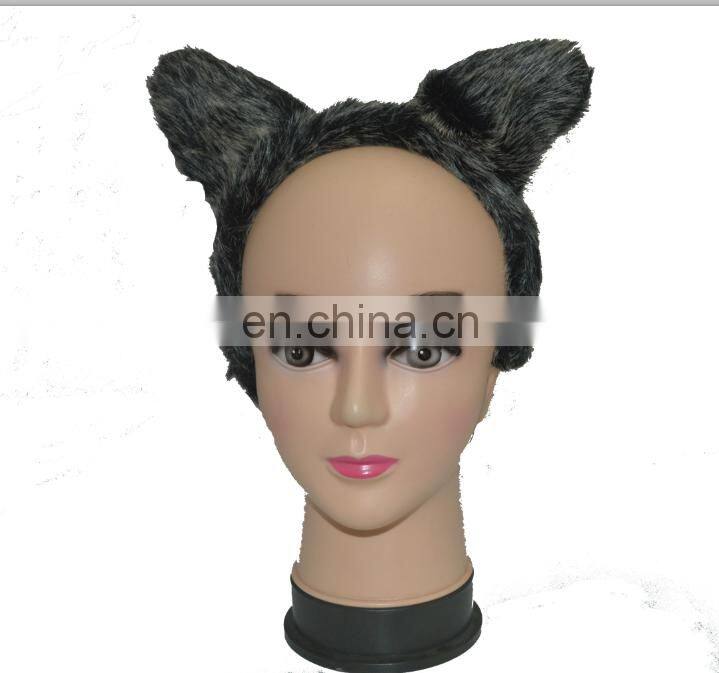 grary wolf-ears headband short fur wolf ears