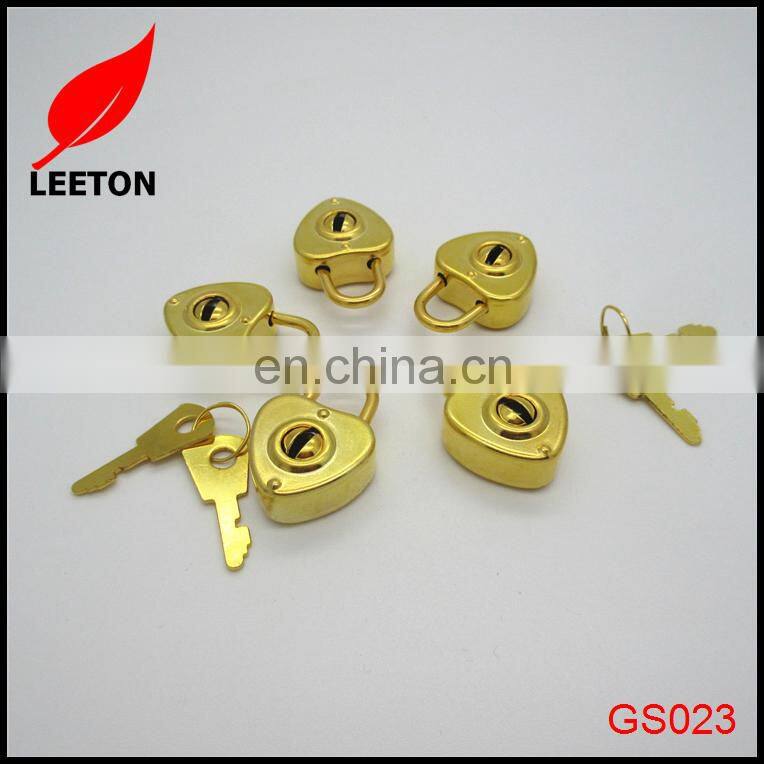 Factory supply gold metal heart shaped padlock for jewelery box