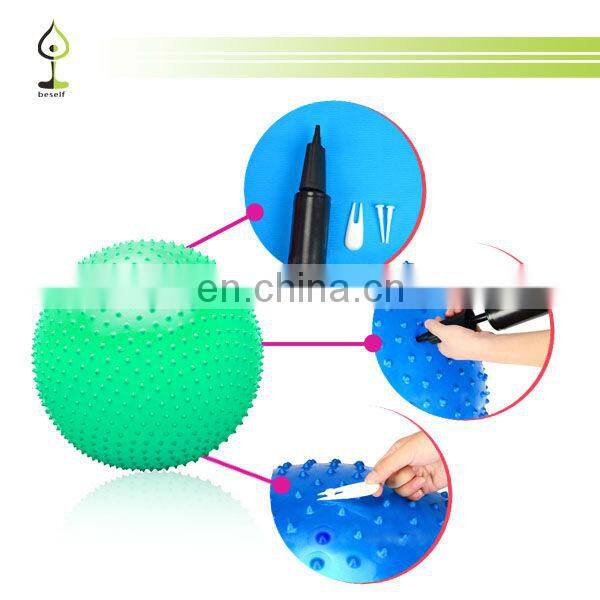 Customized color anti burst Massage yoga gym ball+hand pump