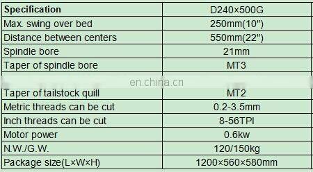 D240X500 gear change lathe machine for sale