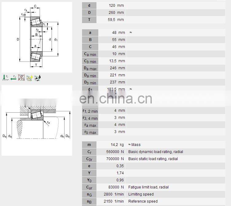 Hot selling auto bearing 30324 chrome steel tapered roller bearing 30324
