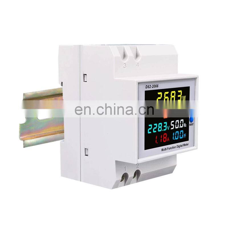 D52-2066 6IN1 AC monitor 110V 220V 380V 100A Voltage Current Power Factor KWH Electric energy digital Frequency meter VOLT AMP