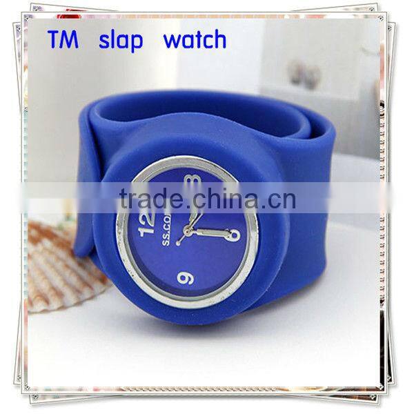 fashion colors black slap watch&silicone watch