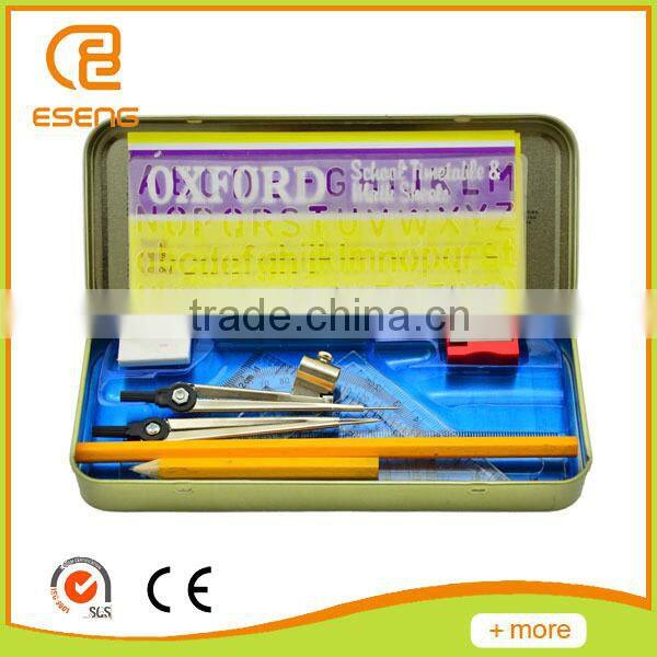 school geometry compass ruler set pencil sharpener eraser box