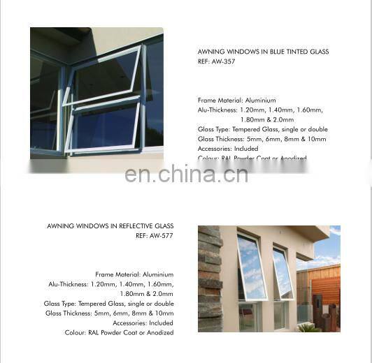 Exclusive double glass hollow core CBM aluminium windows building material house project