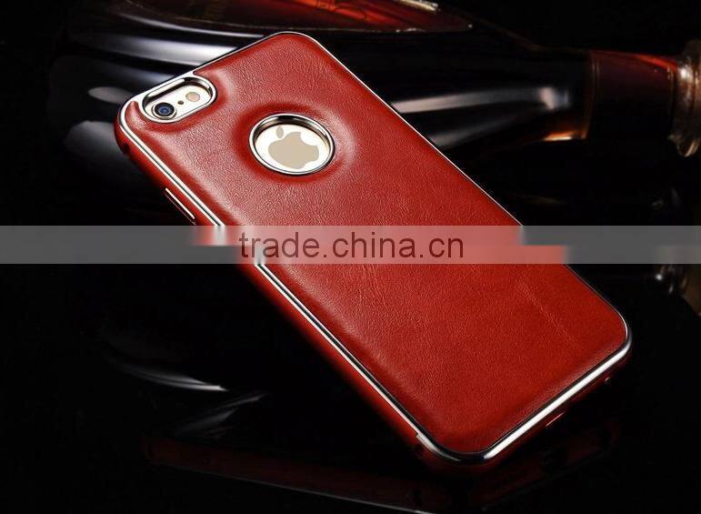 High-grade retro cow leather men cell phone case leather mobile phone case for iphone 6S cheap phone cases