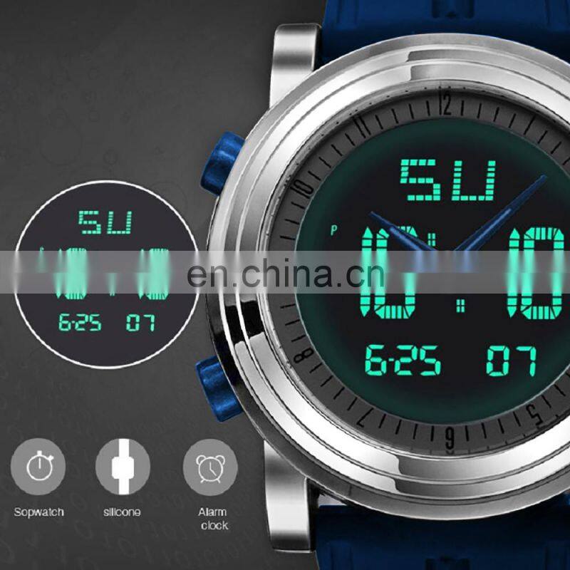 Small Order 50PCS Factory Direct Men's Watch Chronograph Silicone Band Alarm Watches Man Sport Wristwatch