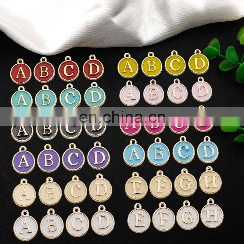 26pcs 12*14mm Alphabet Letter Enamel Charms Jewelry Handmade Pendants Jewelry Making Handmade DIY Bracelet