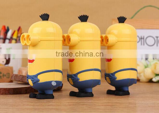 Cartoon minion usb port power bank 6600mAh power safe battery charger