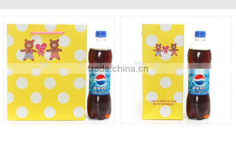 bright yellow attractive printed gift paper bag