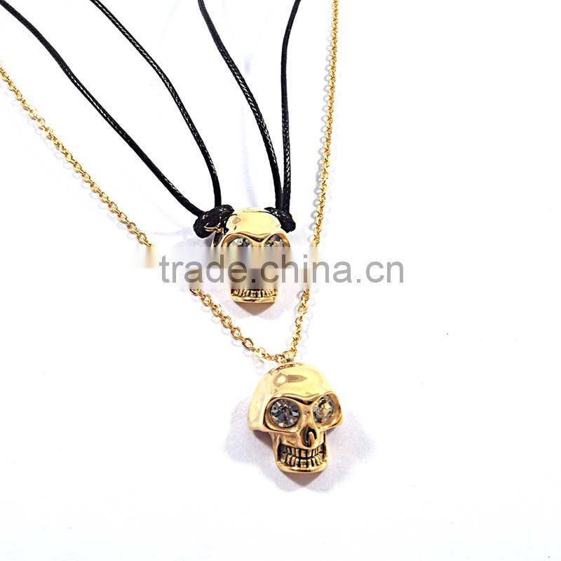 Stainless Steel Necklace Chain Skull Plated Gold skull Necklace