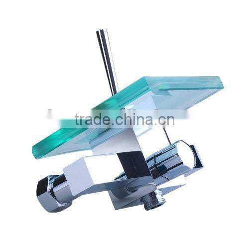 Glass Bathtub Faucet Glass Waterfall Faucet Bath Tub Faucet with Glass Spout