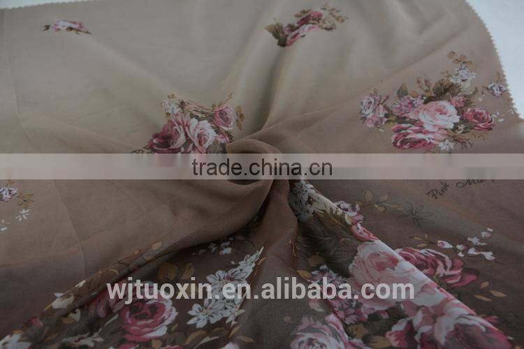 smooth sublimation flower chiffon fabric dresses summer dress printed fabrics for curtains