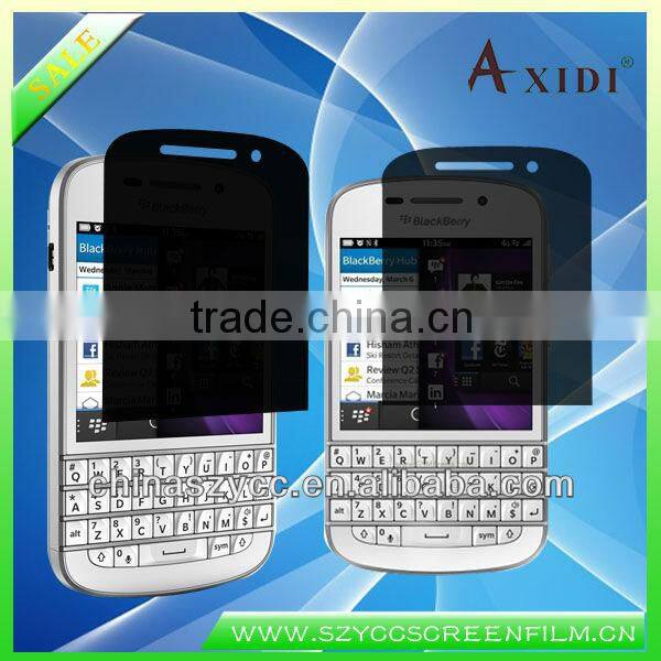 Factury Manufacture Fashion Privacy Anti-spy Screen Protector For Blackberry Q10