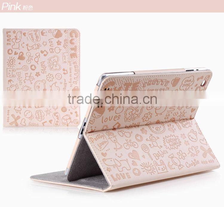 Hot selling high quality Cute stand leather case for ipad Air
