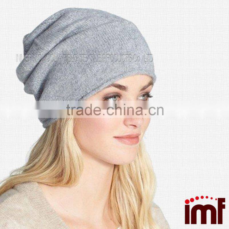 Inner Mongolia Cashmere Wholesale Slouch Beanie Crochet Beanie for Adults