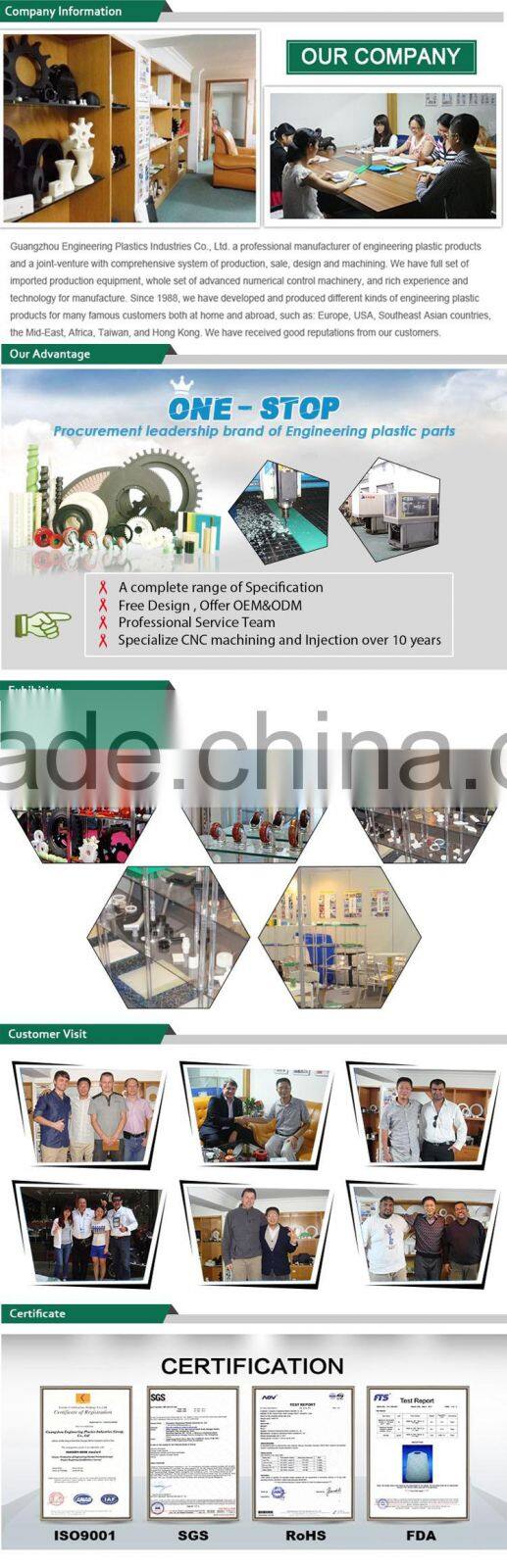 Guangzhou Engineering Plastic cnc machining UHMW-PE screw supply